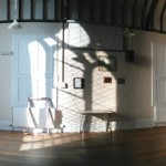 Panoramic view of the inside of Kington St Michael hall